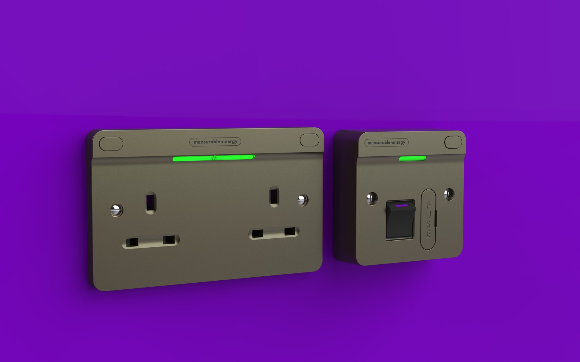measurable.energy plug socket and FCU in the colour bronze.