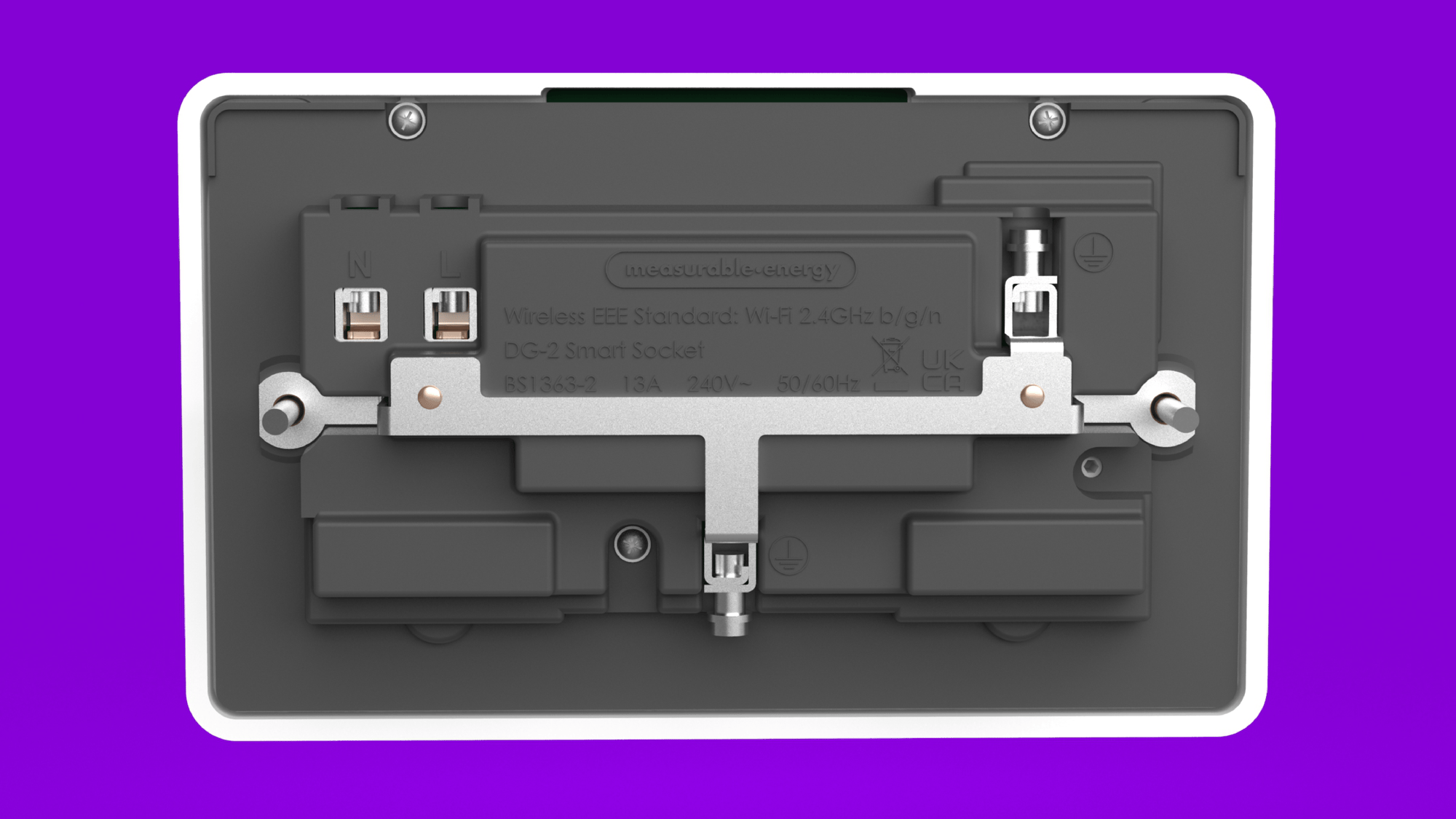 The back of a 2 gang measurable.energy plug socket.